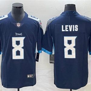 Tennessee Titans #8 Will Levis Navy Vapor Untouchable Stitched Jersey