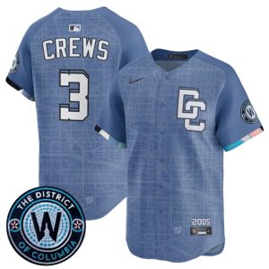 Washington Nationals #3 Dylan Crews Blue 2025 City Connect Limited Stitched Jersey