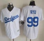 Dodgers #99 Hyun-Jin Ryu White New Cool Base Stitched Jersey