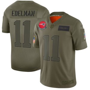 New England Patriots #11 Julian Edelman 2019 Camo Salute To Service Limited Stitched Jersey.