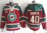Wild #40 Devan Dubnyk Red Sawyer Hooded Sweatshirt Stitched Jersey