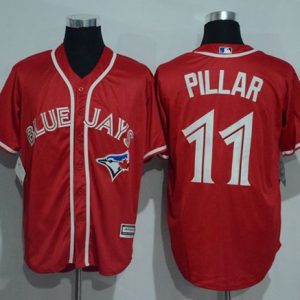 Blue Jays #11 Kevin Pillar Red New Cool Base Canada Day Stitched Jersey