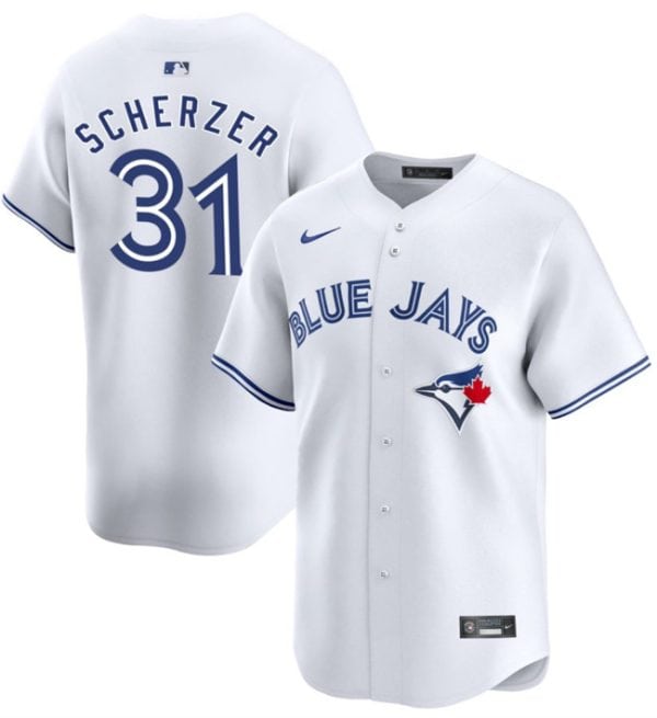 Toronto Blue Jays #31 Max Scherzer White 2024 Home Limited Stitched Jersey