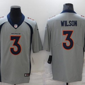 Denver Broncos #3 Russell Wilson Grey Stitched Jersey