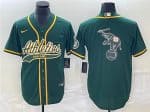 Oakland Athletics Green Team Big Logo Cool Base Stitched Jersey 001