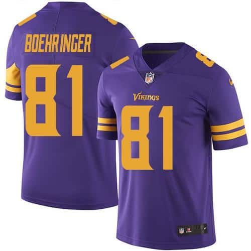 Vikings #81 Moritz Boehringer Purple Stitched Limited Rush Nike Jersey
