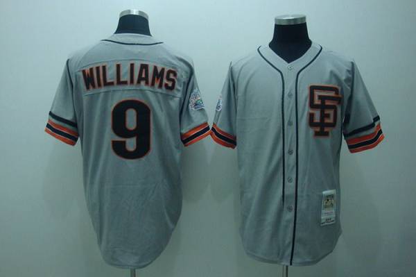Mitchell And Ness Giants #9 Matt Williams Stitched Grey Throwback Jersey