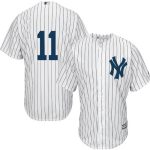 Yankees #11 Brett Gardner White Stitched Jersey