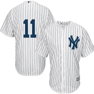 Yankees #11 Brett Gardner White Stitched Jersey