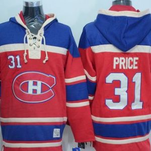 Canadiens #31 Carey Price Red Sawyer Hooded Sweatshirt Stitched Jersey