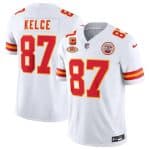 Kansas City Chiefs #87 Travis Kelce White 2024 F.U.S.E. With "NKH" Patch And 4-Star C Patch Vapor Untouchable Limited Stitched Jersey