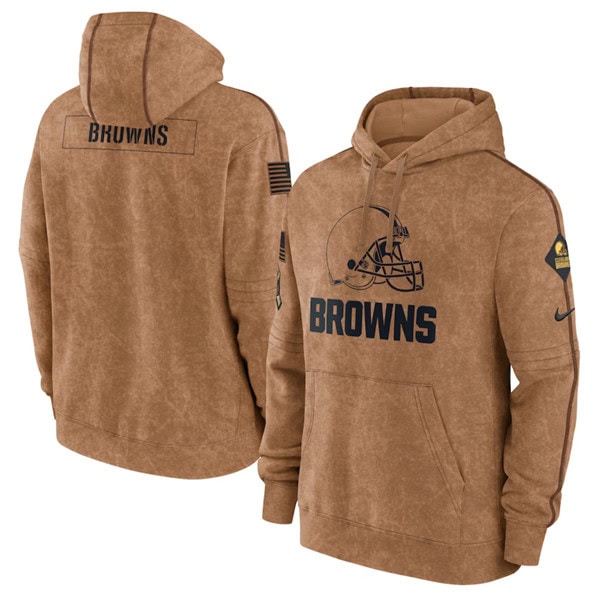 Cleveland Browns 2023 Brown Salute To Service Pullover Hoodie