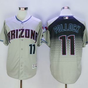 Diamondbacks #11 A. J. Pollock Gray Capri New Cool Base Stitched Jersey