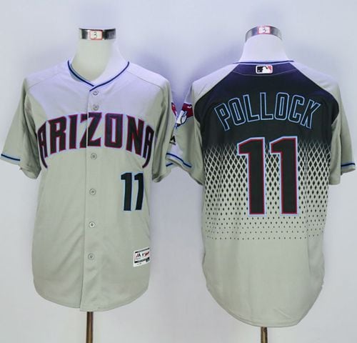 Diamondbacks #11 A. J. Pollock Gray Capri New Cool Base Stitched Jersey