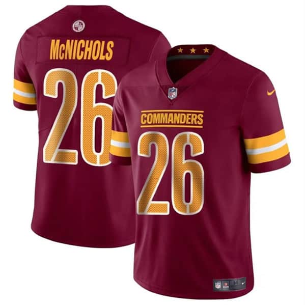 Washington Commanders #26 Jeremy McNichols Burgundy 2024 Vapor Limited Stitched Jersey