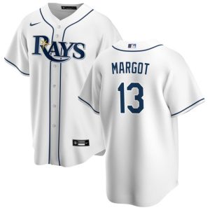 Tampa Bay Rays #13 Manuel Margot White Cool Base Stitched Jersey