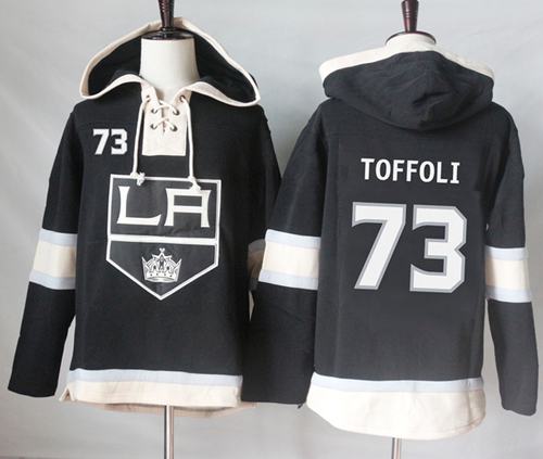 Kings #73 Tyler Toffoli Black Sawyer Hooded Sweatshirt Stitched Jersey