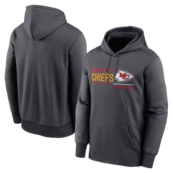 Kansas City Chiefs Anthracite Prime Logo Name Split Pullover Hoodie