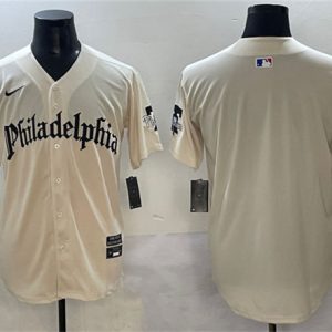 Philadelphia Phillies Blank Cream Gothic Vapor Limited Stitched Jersey