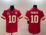 Kansas City Chiefs #10 Isiah Pacheco Red 2025 Super Bowl LIX Patch Vapor Untouchable Limited Stitched Jersey