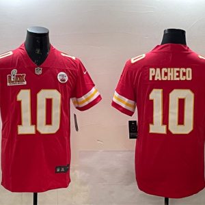 Kansas City Chiefs #10 Isiah Pacheco Red 2025 Super Bowl LIX Patch Vapor Untouchable Limited Stitched Jersey