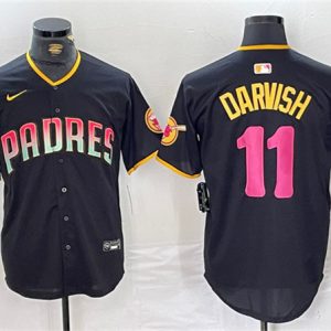 San Diego Padres #11 Yu Darvish Black Cool Base Stitched Jersey