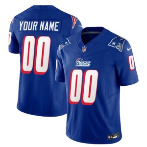 New England Patriots Custom Blue 2023 F.U.S.E. Throwback Limited Stitched Jersey