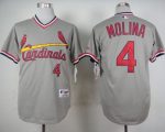Cardinals #4 Yadier Molina Grey 1978 Turn Back The Clock Stitched Jersey