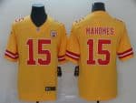 Kansas City Chiefs #15 Patrick Mahomes Gold Inverted Legend Stitched Jersey