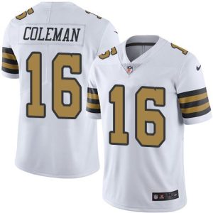 Saints #16 Brandon Coleman White Stitched Limited Rush Nike Jersey