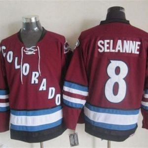 Avalanche #8 Teemu Selanne Red CCM Throwback Stitched Jersey