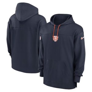 Chicago Bears Navy Performance Pullover Hoodie