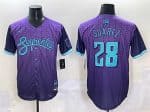 Arizona Diamondbacks #28 Eugenio Su¨¢rez Purple 2025 City Connect Limited Stitched Jersey