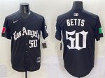 Los Angeles Dodgers #50 Mookie Betts Black Mexico 2025 LA Gothic Style With Fernando Patch Vapor Premier Limited Stitched Jersey