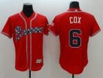 Braves #6 Bobby Cox Red Flexbase Authentic Collection Stitched Jersey