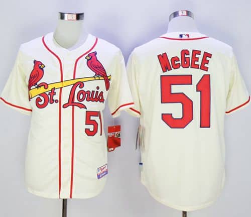 Cardinals #51 Willie McGee Cream Cool Base Stitched Jersey