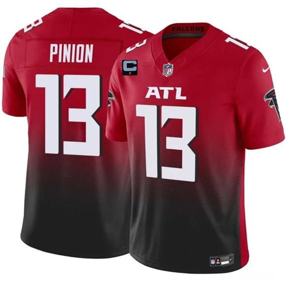 Atlanta Falcons #13 Bradley Pinion Red Black 2025 F.U.S.E With 1-Star C Patch Vapor Untouchable Limited Stitched Jersey