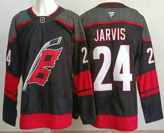 Carolina Hurricanes #24 Seth Jarvis Black Authentic Jersey
