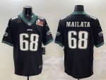 Philadelphia Eagles #68 Jordan Mailata Black 2025 Super Bowl LIX Patch Vapor Untouchable Limited Stitched Jersey