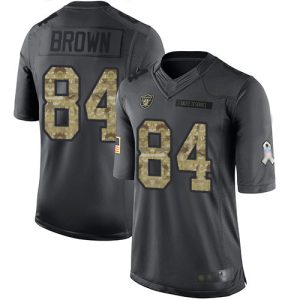 Raiders #84 Antonio Brown Black Salute To Service Limited Stitched Jersey