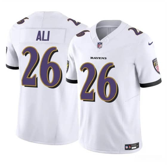 Baltimore Ravens #26 Rasheen Ali White 2025 F.U.S.E. Vapor Limited Football Jersey