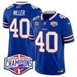 Buffalo Bills #40 Von Miller Royal 2024-25 F.U.S.E. AFC East Division Champions With 4-Star C Patch Limited Stitched Jersey