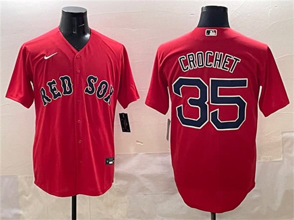 Boston Red Sox #35 Garrett Crochet Red Cool Base Stitched Jersey