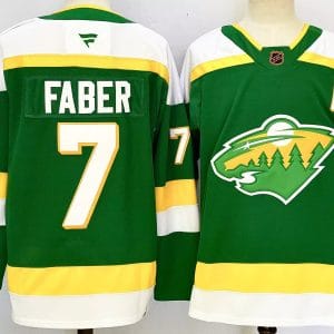 Minnesota Wild #7 Brock Faber Green 2024-25 Alternate With A Patch Stitched Jersey