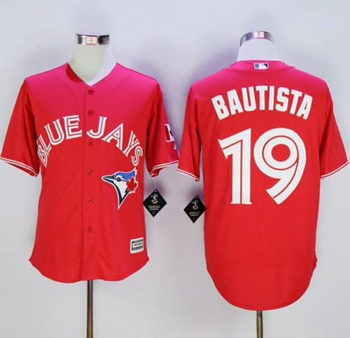 Blue Jays #19 Jose Bautista Red New Cool Base Canada Day Stitched Jersey