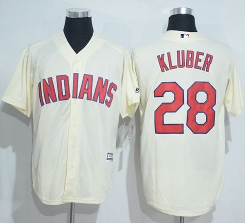 Indians #28 Corey Kluber Cream New Cool Base Stitched Jersey