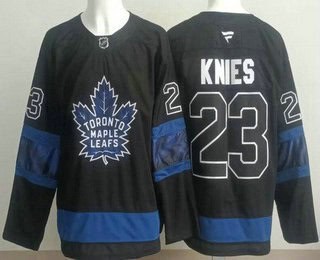 Toronto Maple Leafs #23 Matthew Knies Black Alternate Authentic Jersey