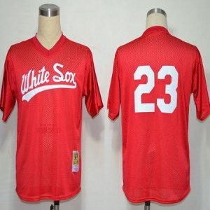 1990 Mitchell And Ness White Sox #23 Robin Ventura Red Throwback Stitched Jersey