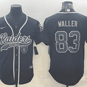 Las Vegas Raiders #83 Darren Waller Black Reflective With Patch Cool Base Stitched Baseball Jersey