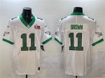 Philadelphia Eagles #11 A.J. Brown White 2025 Super Bowl LIX Patch F.U.S.E. Vapor Untouchable Limited Stitched Jersey